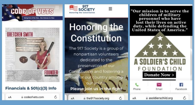 @KDuffySr I prefer to donate to small closely held NonProfits, whom are actually in the trenches doing the work! 3 great Organizations, from right here in Middle Tennessee, who are *worthy* of your support‼️ @codeofvets @917Society @asoldierschild
