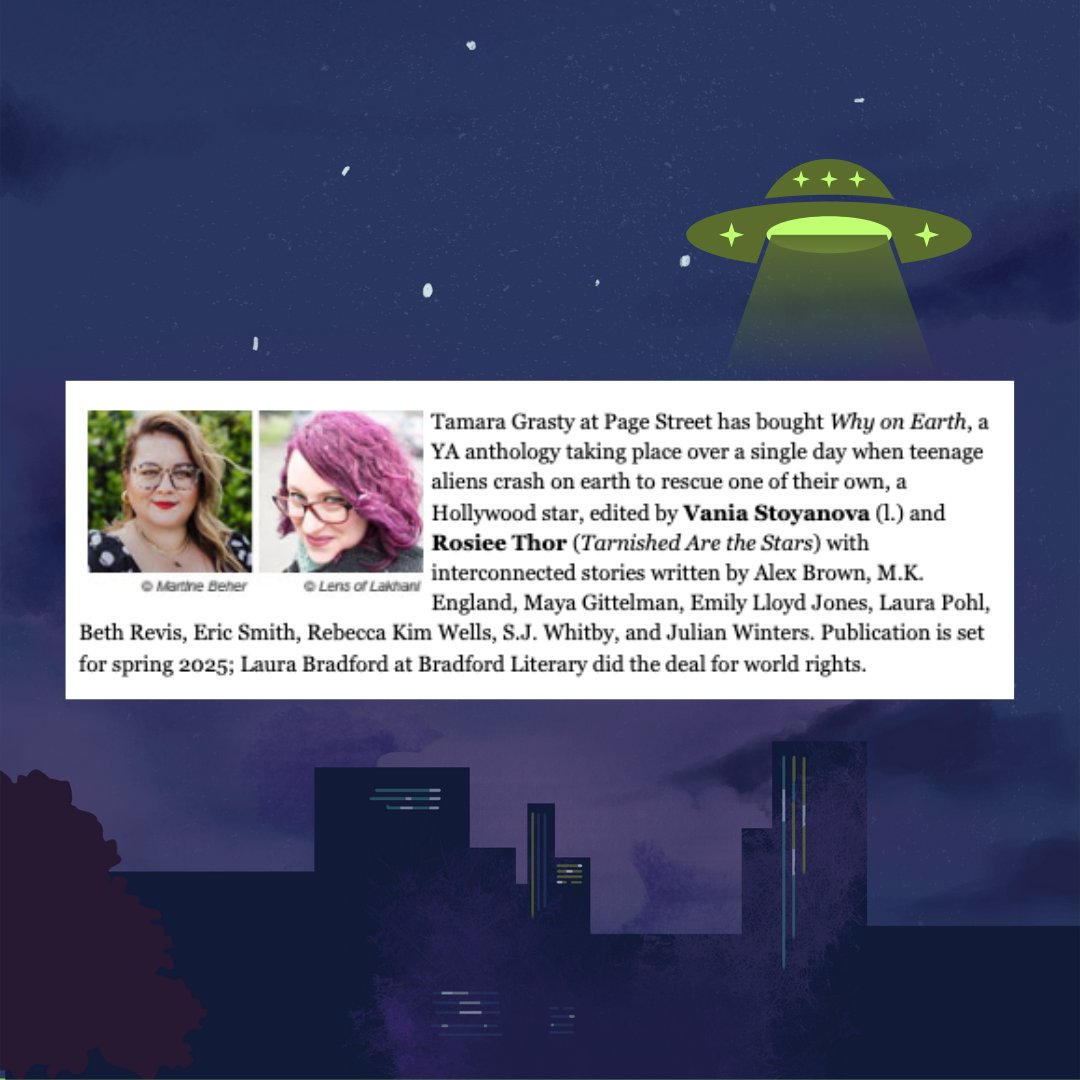 Look to the skies! It's a bird... it's a plane... it's a book deal! 🛸 I am incredibly stoked to share that @YATLlive and I are co-editing an anthology! WHY ON EARTH will be making contact spring 2025! I can't wait for you all to read the amazing stories inside!