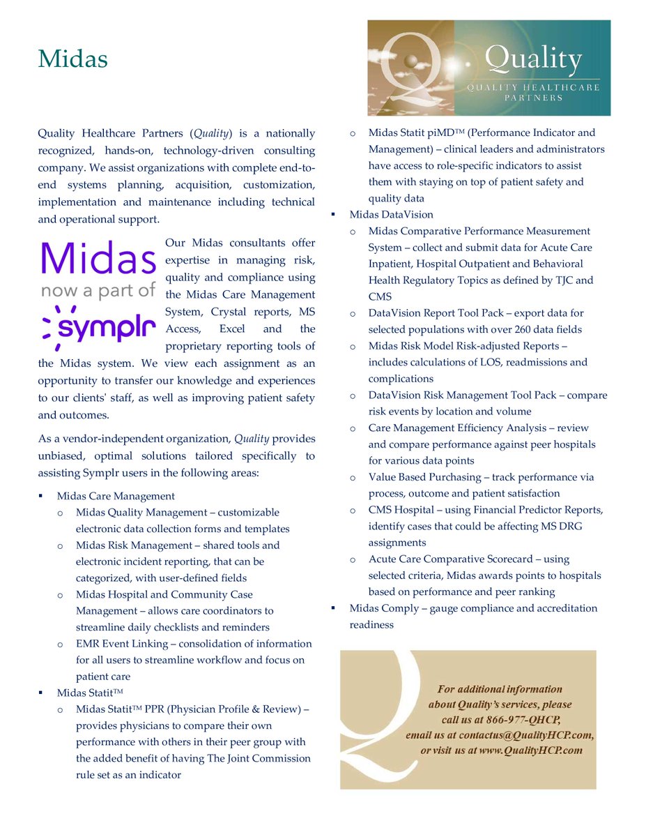 From planning to implementation, we've got you covered with Midas Care Management, StatitTM, DataVision, and Comply. Let's boost patient safety and outcomes together! 
 #HealthcareTech #MidasSymplyr