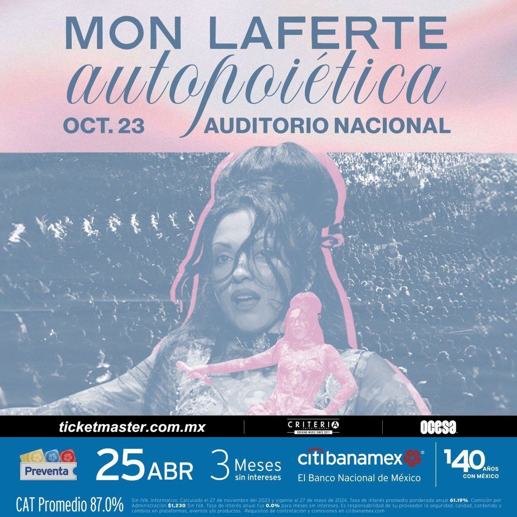 .@monlaferte vuelve al Auditorio Nacional el próximo 24 de octubre para presentar su álbum Autopoiética ¿Quién se va a lanzar? Por acá los detalles de los boletos buff.ly/3w4jtJ4