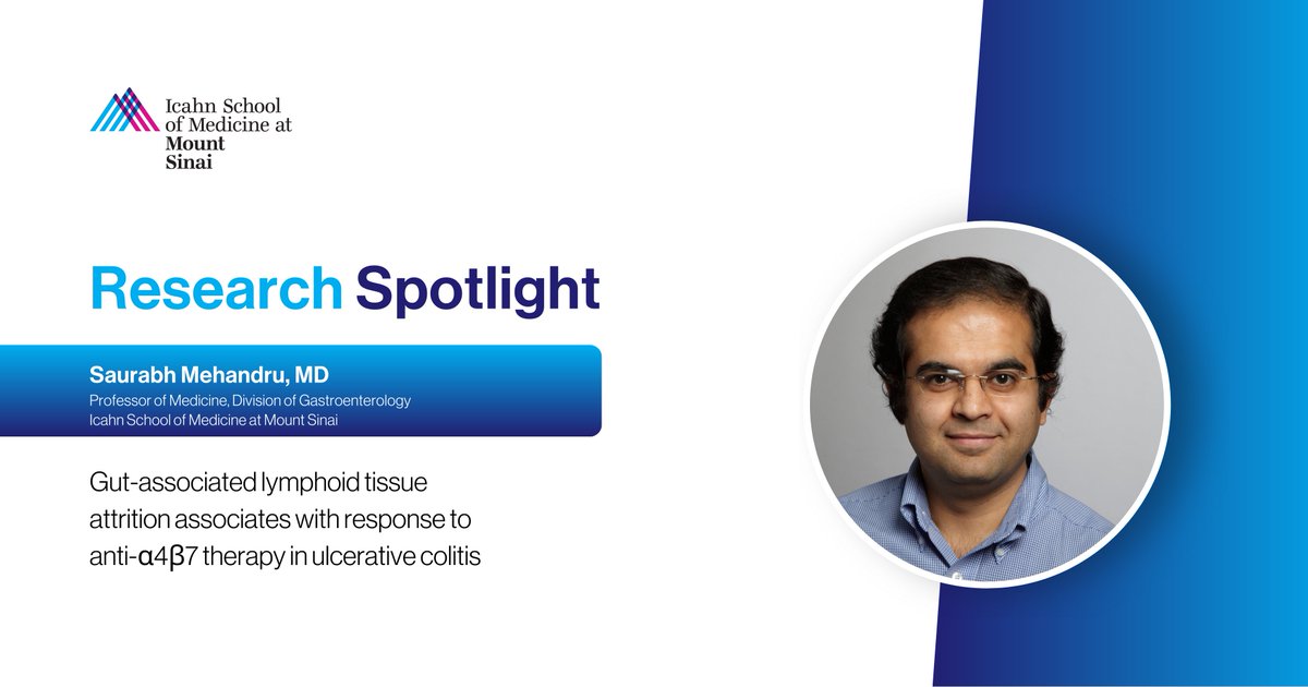 Explore Dr. Saurabh Mehandru's latest research uncovering vedolizumab's impact on gut-associated lymphoid tissue (#GALT) in #IBD treatment. Gain fresh insights into therapeutic response mechanisms: bit.ly/3QiGUoJ