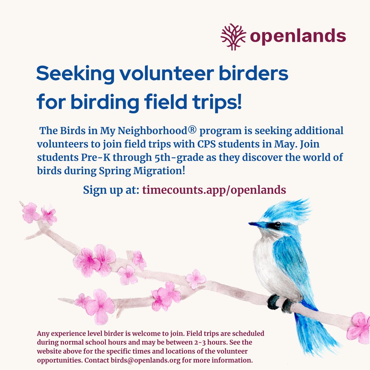 yorickgarcia's tweet photo. Hey Chicago area birders! Looking for an excuse to get this Spring Migration? We still have a few volunteering opportunities next month during the field trips portion of the Birds in My Neighborhood program. See here for dates and locations: https://t.co/HZnbTGGDd6 https://t.co/d8YmH1WLcP