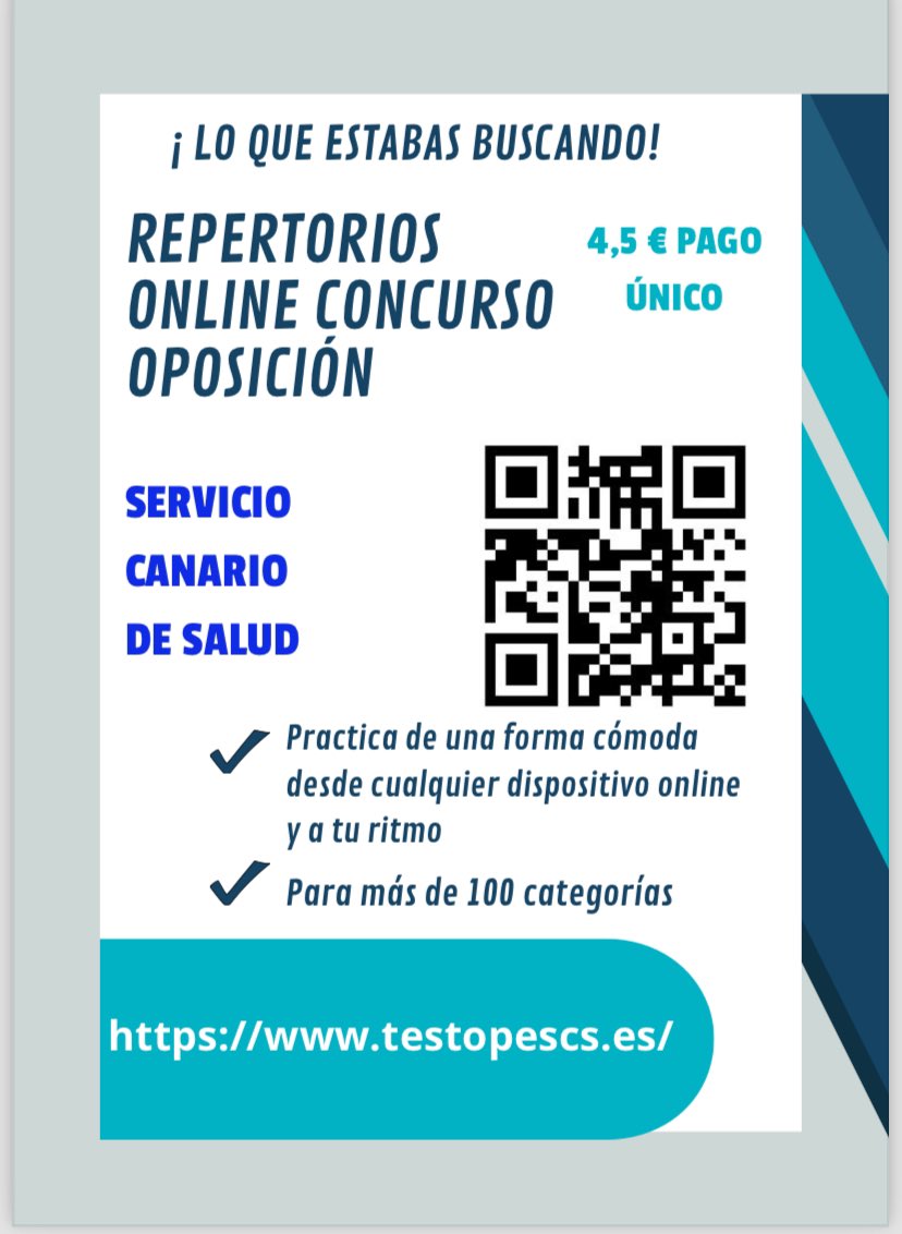 UGTmedicos's tweet photo. 🖥️📲APLICACIÓN WEB PARA LOS PROCESOS SELECTIVOS DEL  SERVICIO CANARIO DE SALUD
 https://t.co/0XzFjOySUE

Con el cuestionario oficial del Servicio Canario de Salud a mano
Para todas las categorías 
Buzón de sugerencias y soporte técnico 
4,50 euros pago único  Paypal o tarjeta. https://t.co/LQrw6pDDz2
