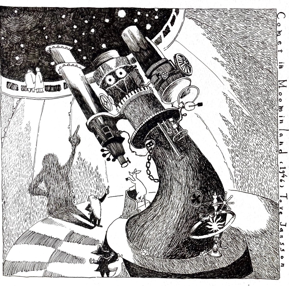 ムーミン谷の彗星」の挿絵の模写 トーベすごい トーベ大好き
