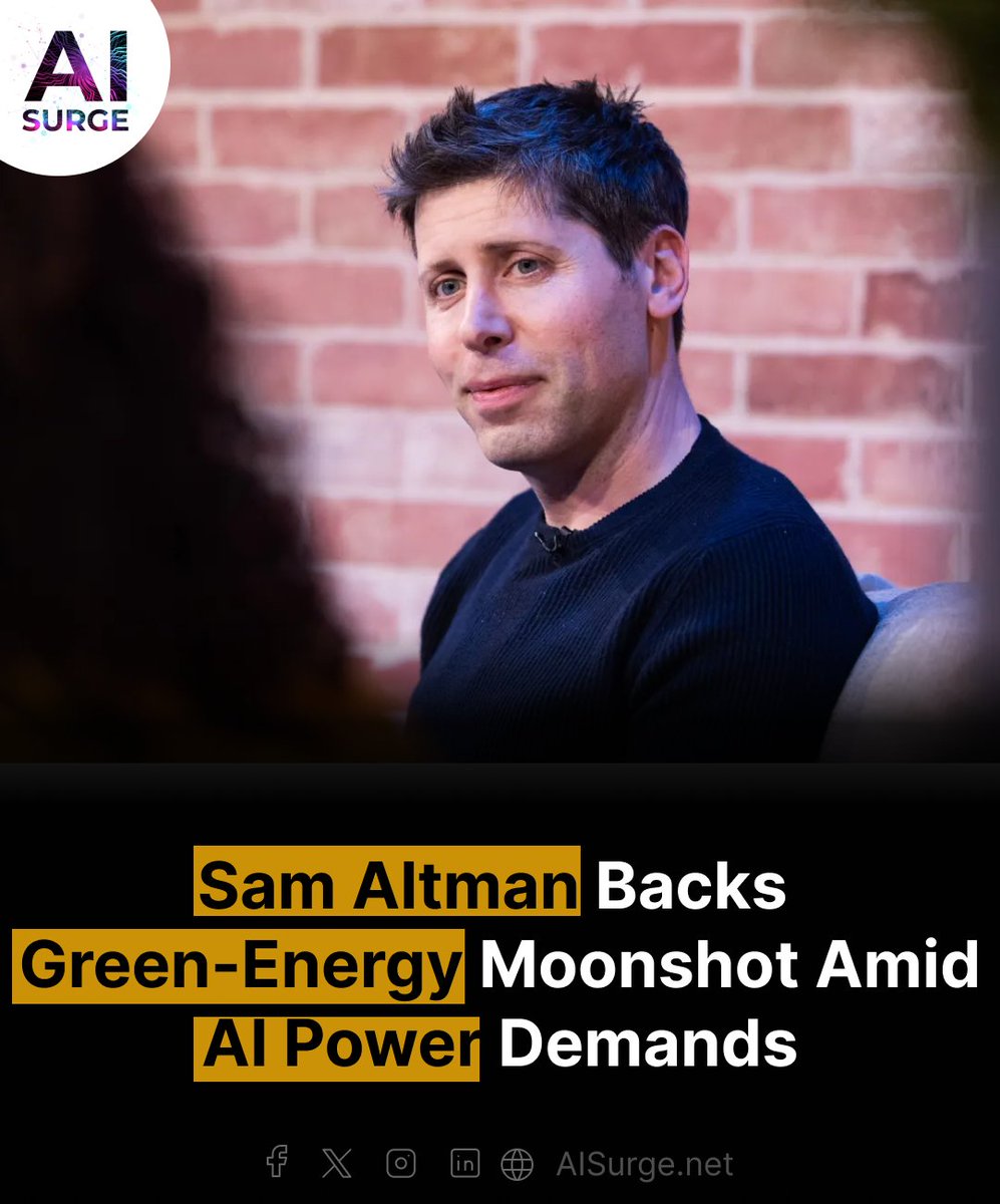 Tech mogul Sam Altman has thrown his weight behind a green-energy moonshot in response to mounting concerns over AI's voracious power consumption. Investors are spearheading upgrades to meet the ever-growing energy demands of AI technologies.

#SamAltman #GreenEnergy