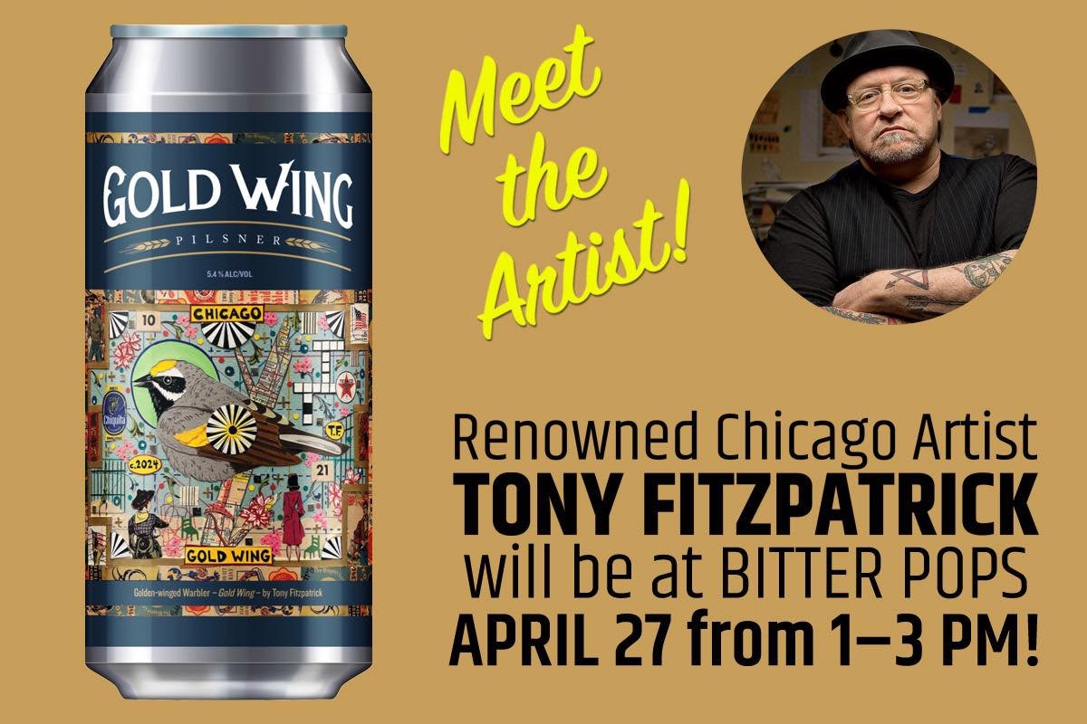 I'll be hanging out with Tony Fitzpatrick this Saturday from 1-3 PM at Bitter Pops! (Lincoln & Roscoe in Chicago) Come hang with us, get some great beer ... and get a can signed!!