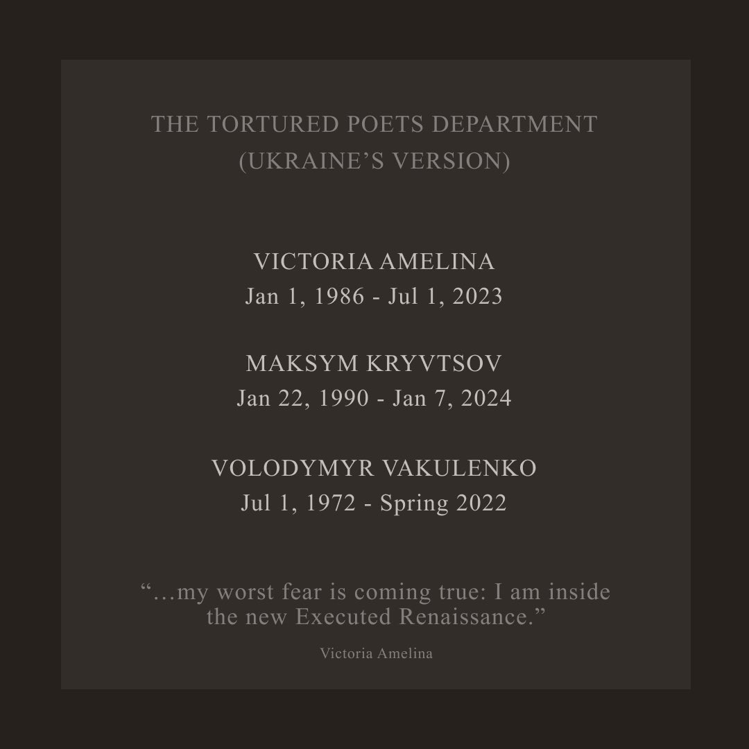 The Tortured Poets Department (@Ukraine’s Version) #WorldBookDay