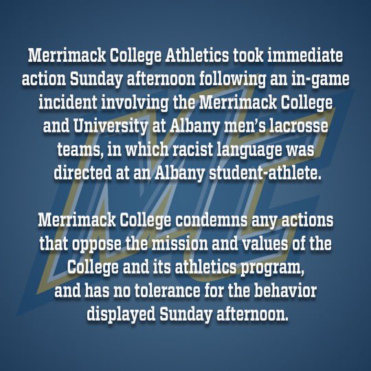 Merrimack Men's Lacrosse (@MerrimackMLAX) on Twitter photo 2024-04-23 21:31:13