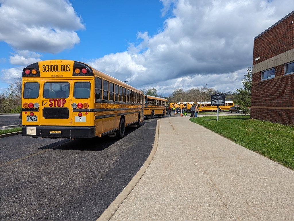 Chagrin Falls Schools provided buses for the regional School Bus Driver Safety Road-e-o on Saturday, April 20.  Chagrin Falls' bus driver Marc Jacobson served as a judge while Roger Rodhe earned the opportunity to compete at the state-level competition.   
Congratulations to all!