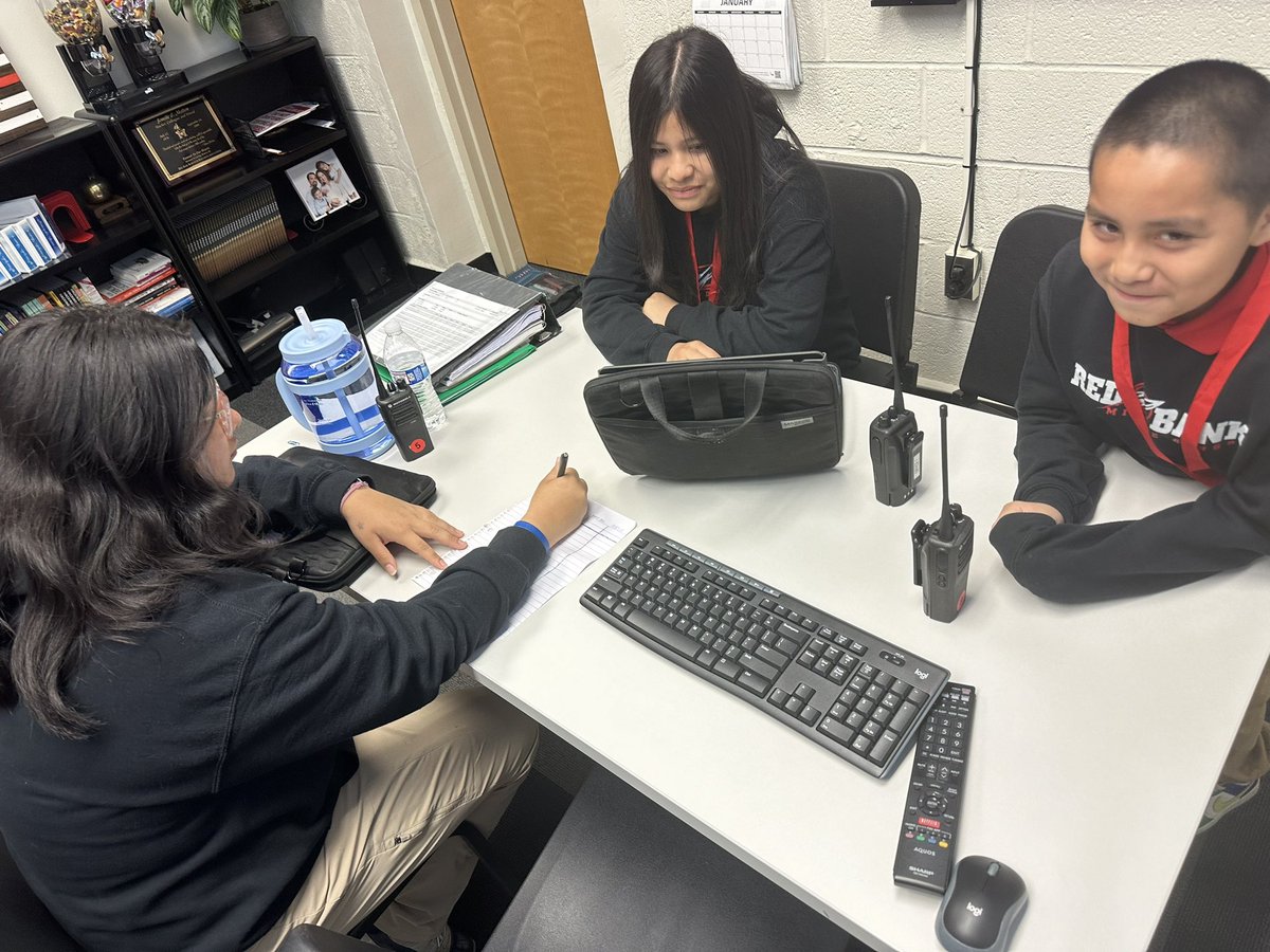Three lucky students were transformed into principals at RBMS, and they had a blast! <a href="/DreamBigRB/">Luigi Laugelli</a> <a href="/RedBankSup/">Dr. Jared Rumage</a>