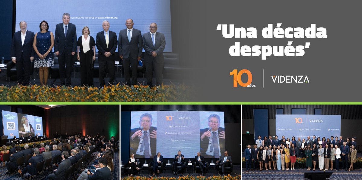 En '¡Una década después!', evento organizado por los 10 años de #Videnza, exministros de la región discutieron sobre el futuro económico de los países que conforman la Alianza del Pacífico. Con @felipelarrain 🇨🇱, @MauricioCard 🇨🇴, @JoseAMeadeK 🇲🇽 y Luis Miguel Castilla 🇵🇪…