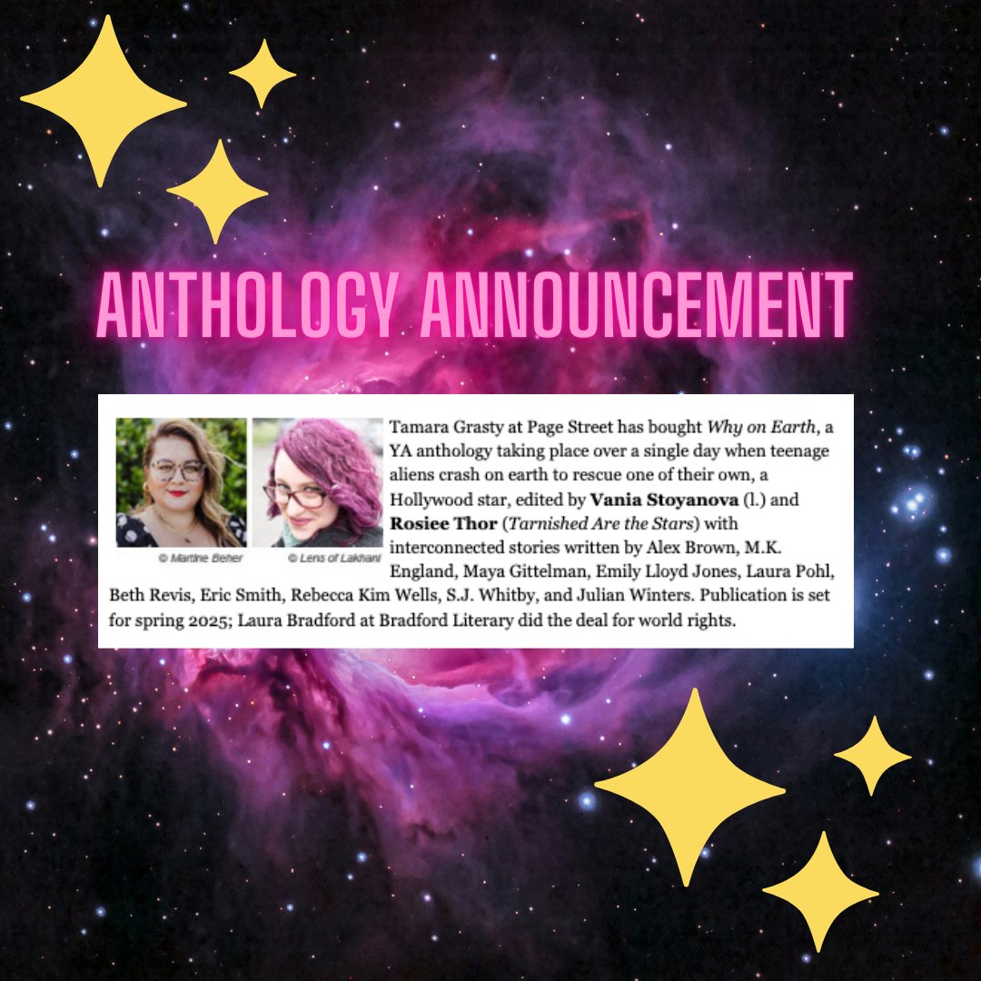 The singing bass is out of the bag! Honored and thrilled to be a part of @RosieeThor and @YATLlive’s out of this world YA Sci-Fi anthology! See you in 2025! 🛸