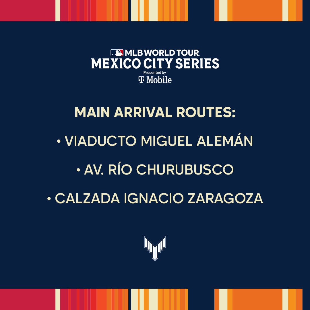 Las puertas de estacionamiento dentro de la Ciudad Deportiva están sobre Viaducto Rio de la Piedad (9) y Añil (15) 🏟️⚾️ #MexicoCitySeries Parking Gates within the Ciudad Deportiva are located at Viaducto Rio de la Piedad (9) and Añil (15) 🏟️⚾️ #MexicoCitySeries