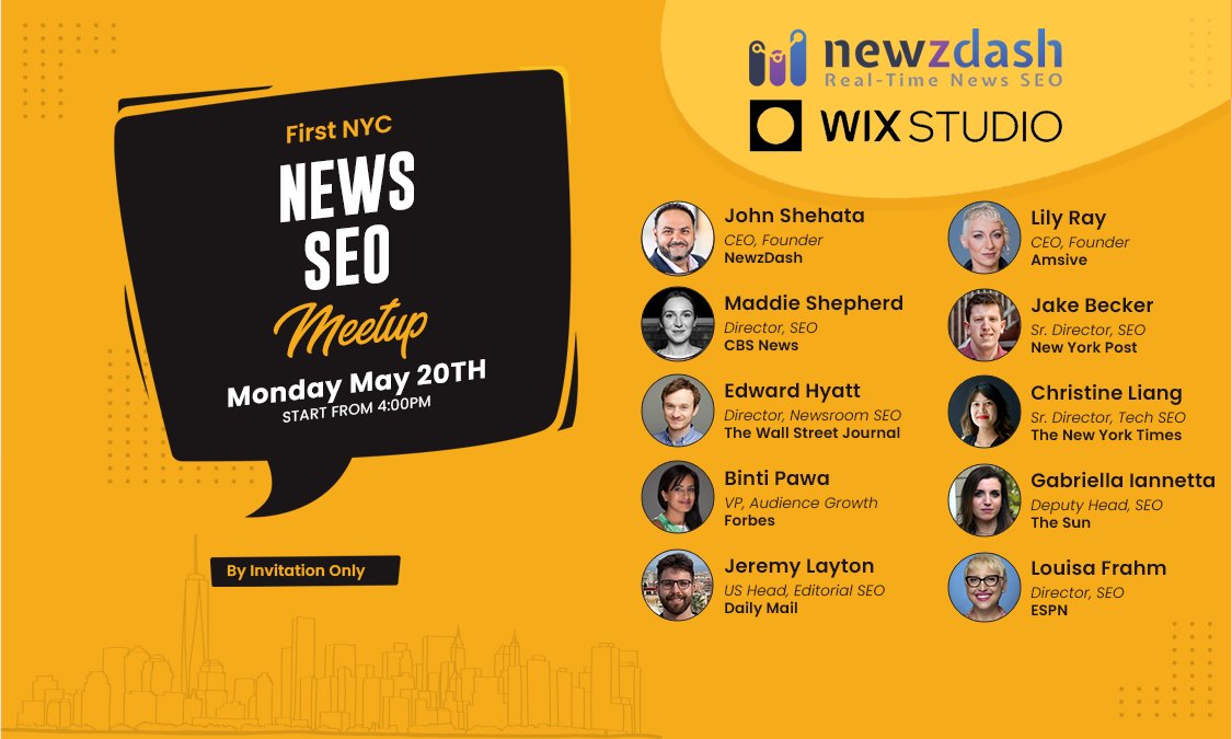 We are extremely excited to announce the very first News SEO Meetup at NYC. Get your FREE ticket today. Must work for a news organization to attend. eventbrite.com/e/news-seo-mee… Join us on Mon May 20, 2024 at 4:00 PM for an exciting event focused on all things SEO in the news