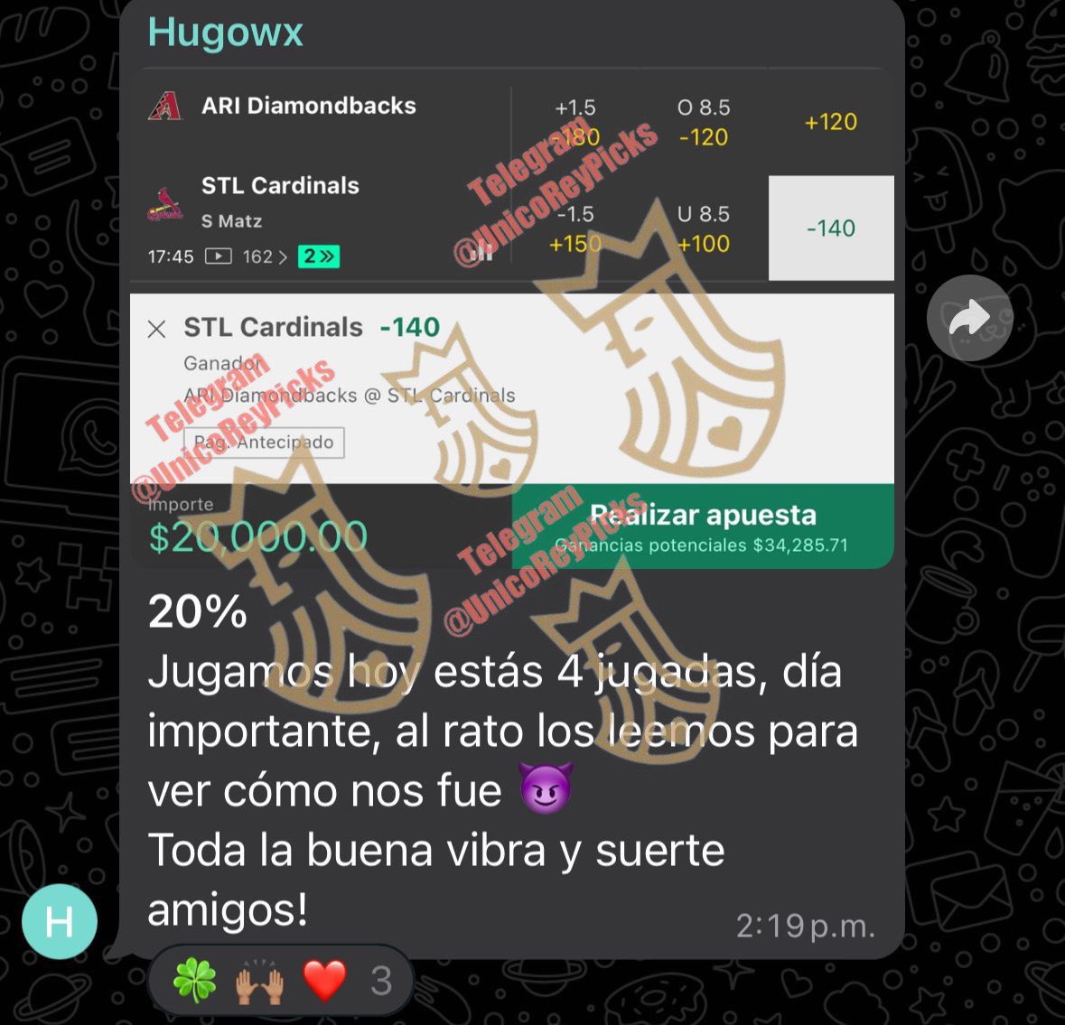 UnicoReyPicks's tweet photo. Hugowx 
#PicksPremium
#Bet365 https://t.co/lG97pBw3P3