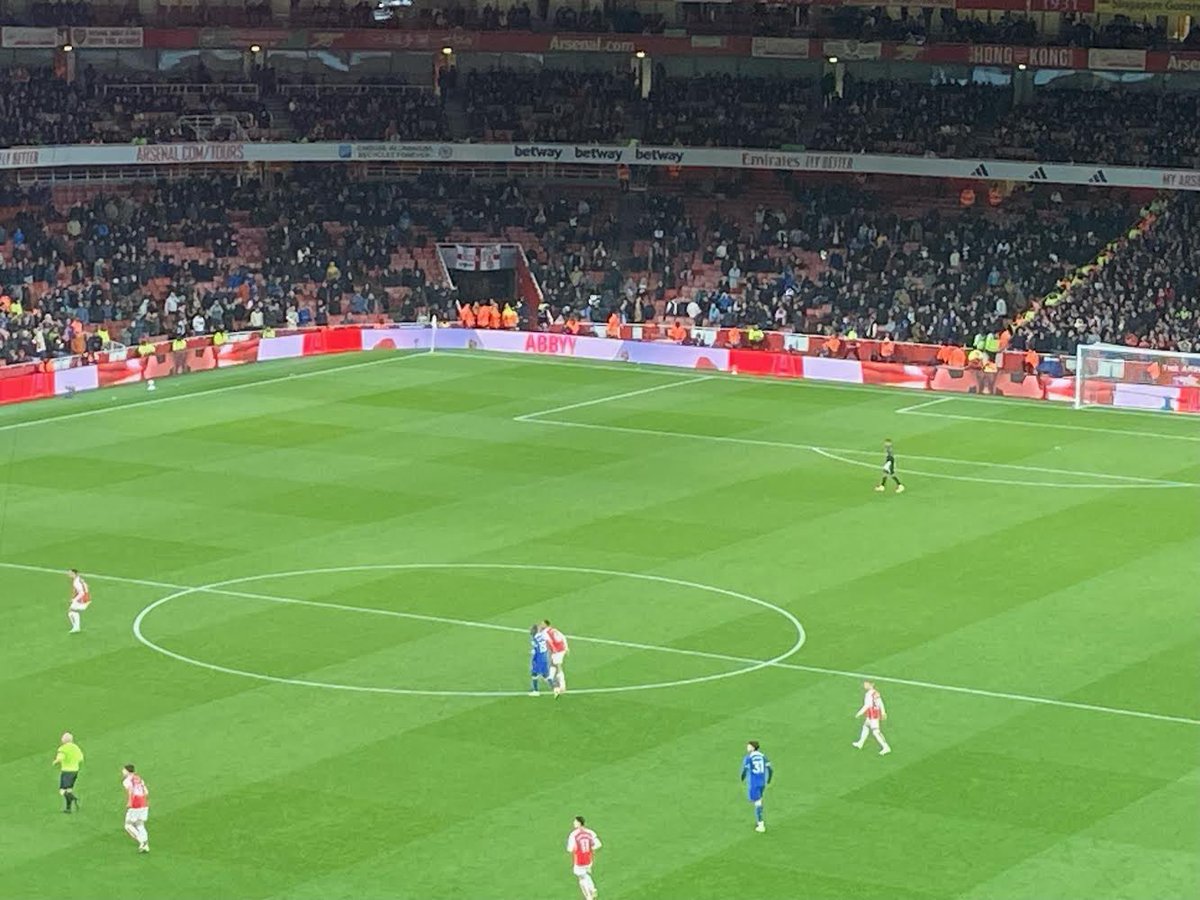 The Chelsea end with plenty og empty seats on the 75th minute tonight at The Emirates. Can’t say I blame them, with their side 5-0 down! 😭