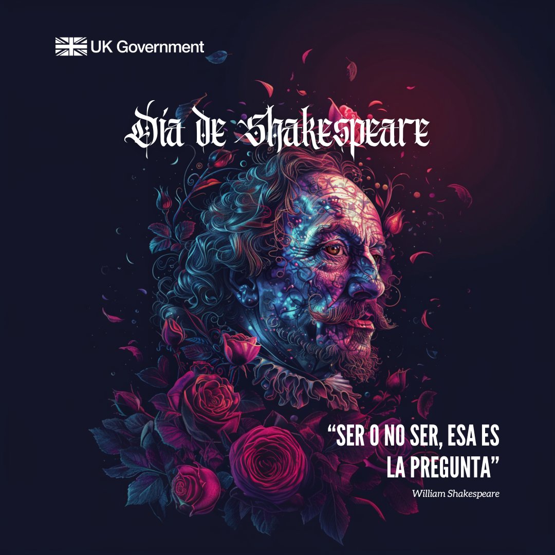 El día de hoy celebramos el día de Shakespeare, el poeta inglés más conocido en el mundo. También apodado el Bardo de Avon; su habilidad, prosa y genio creativo tienen una influencia perdurable hasta el día de hoy. #fromGreatUK ✍️🇬🇧 Cuéntanos, ¿cuál es tu obra favorita?