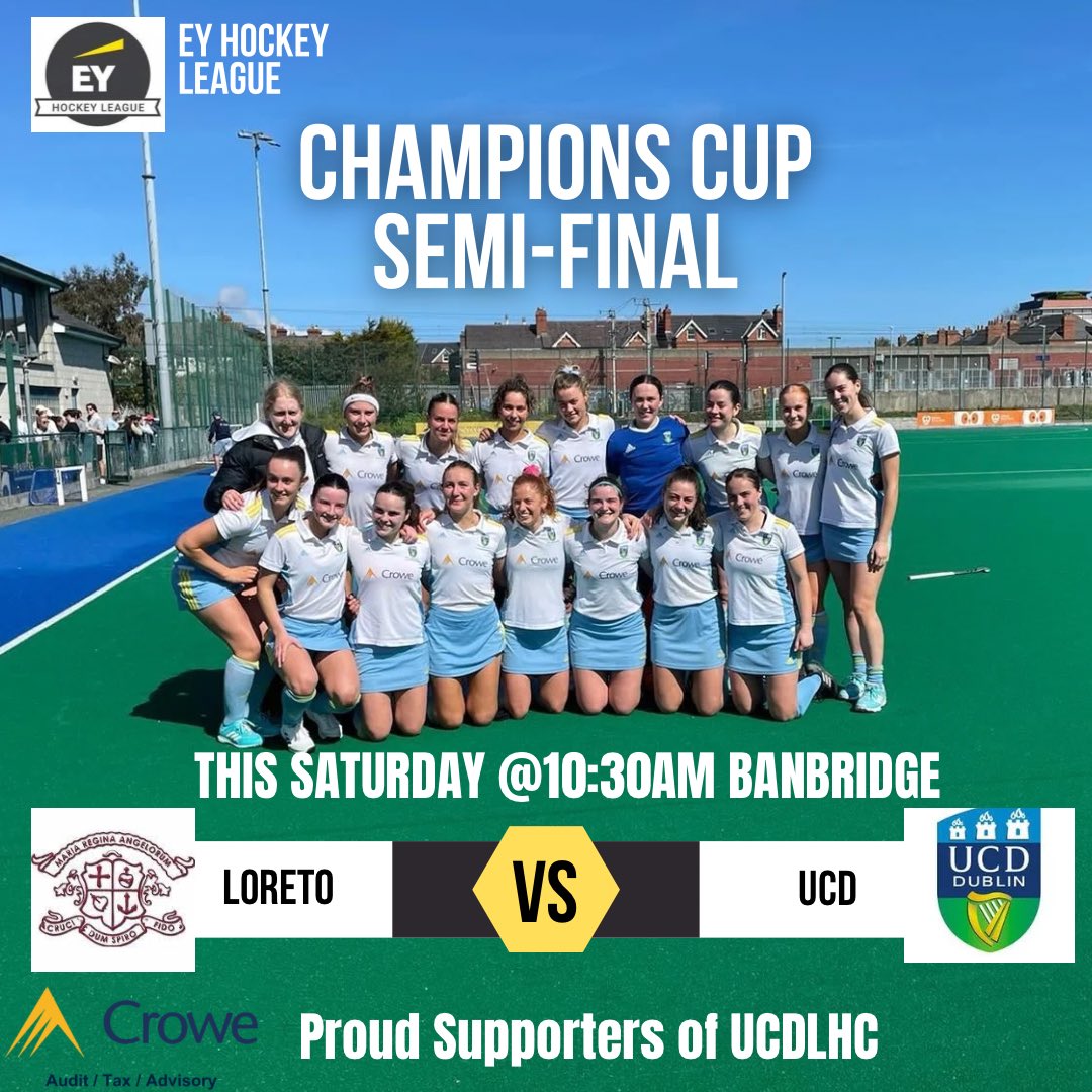 The Ultimate Countdown to the EY Championships Weekend in Banbridge is on…. This Saturday with a 10:30am pass back, our Ladies 1s take on Loreto in the Semi Final 🏆 wishing the girls the very best of luck, backing College all the way. Let’s go College!!💙💛 #gocollege