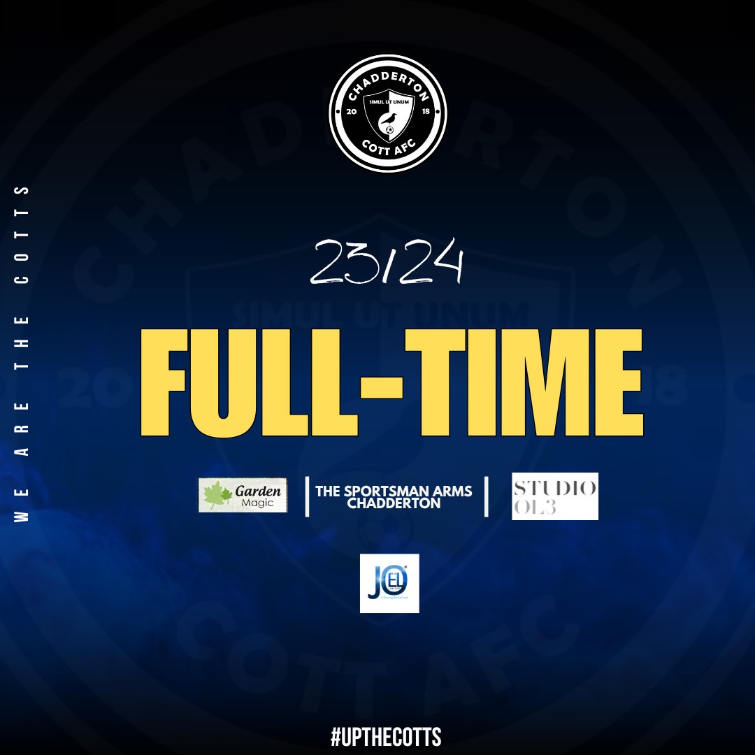 Final score 3-2 against Wyre Villa FC. 

Stellar performance from the team, Despite some mistakes, we got the job done. Props to @wyrevillafc for the battle. 

Scorers: DJ (2), Delves (1). 

MOM: Luke Hadfield, Ash Curran. 

Match report coming soon… 

#UpTheCotts 🔵⚫️
