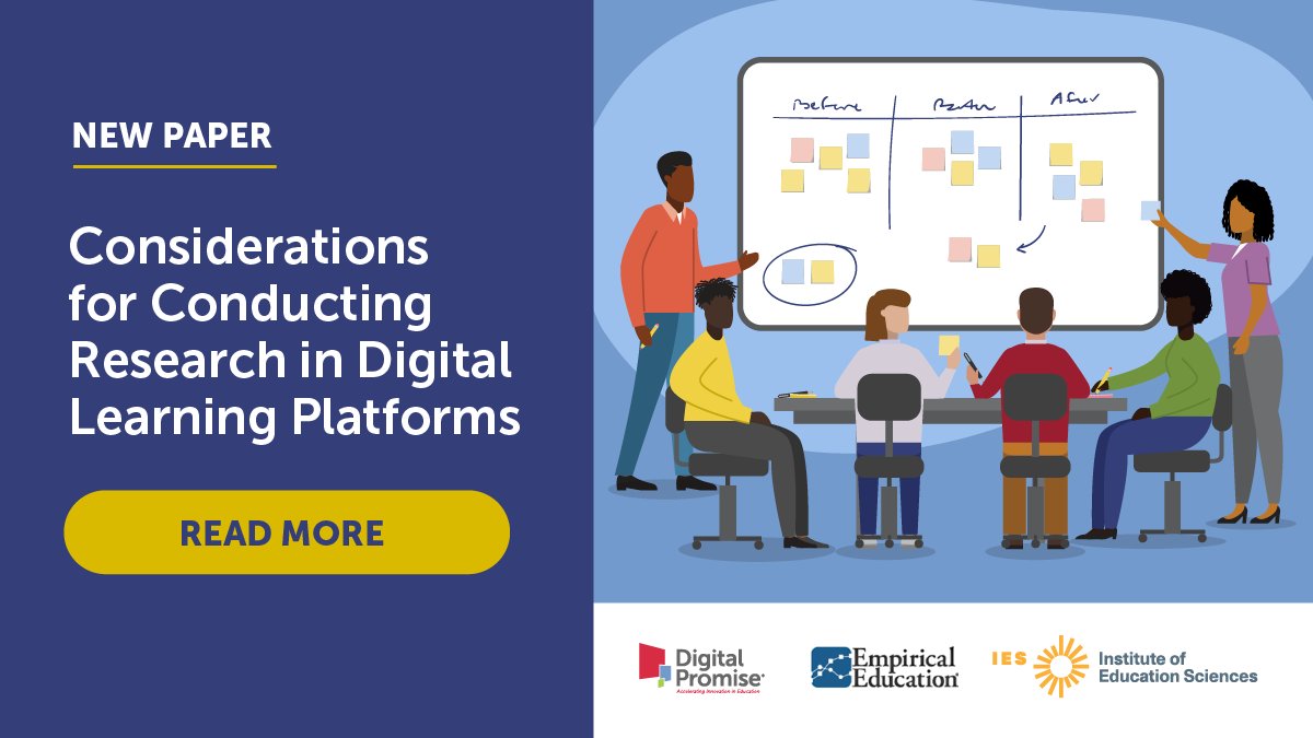 New report alert! Check out the latest paper on 'Considerations for Conducting Research in Digital Learning Platforms' by Adam Schellinger, Jenna Zacamy, @roschelle63, @AveryHClosser, & @czpuede. bit.ly/3JuCYgK