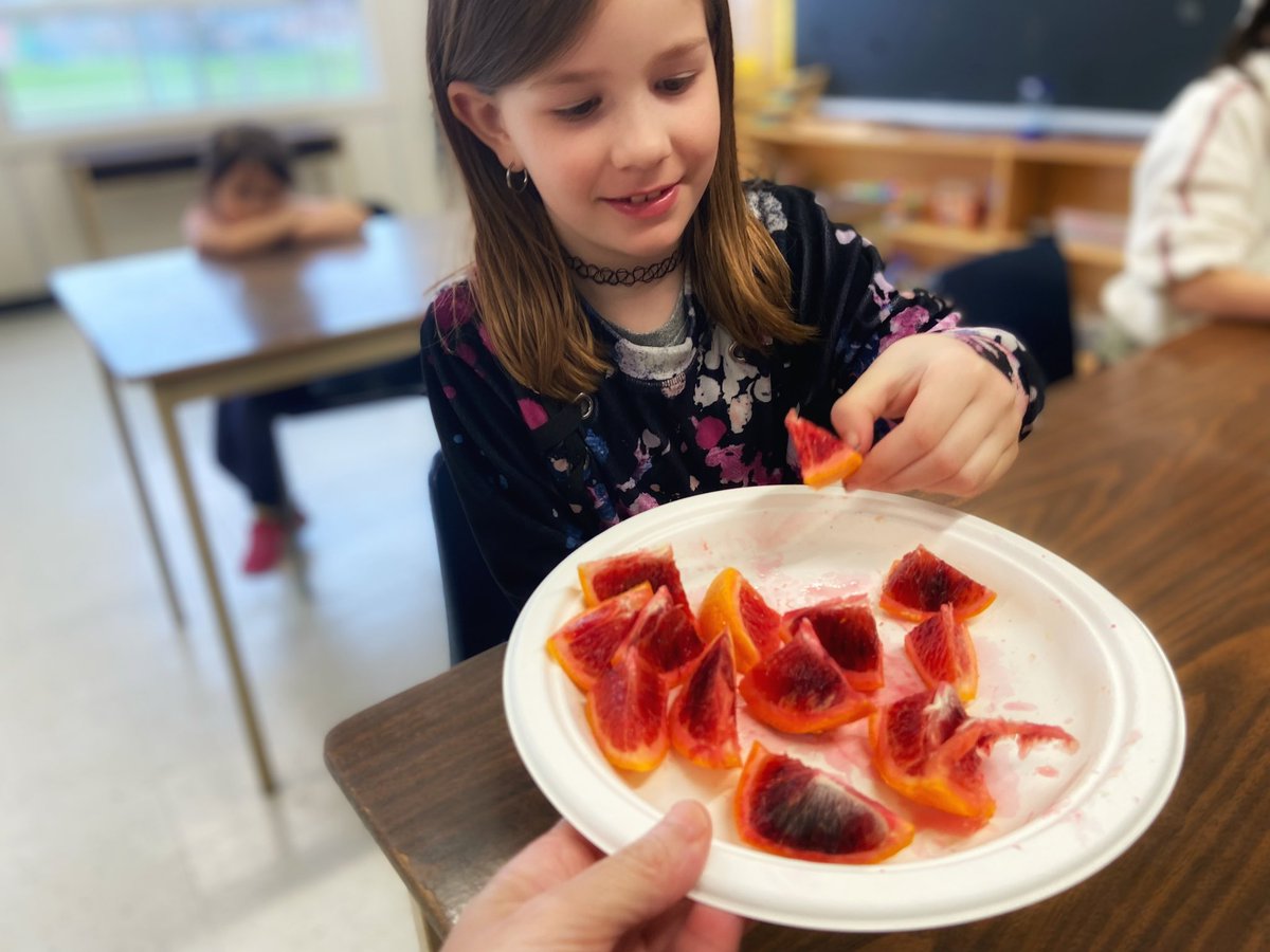 Habe u seen a blood orange?? Do you think it tastes like a regular orange? 🍊- Tasty Tuesdays at #AfterSchool #PLASP Program @PLASP_CCS