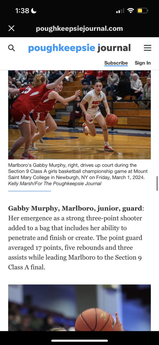 Happy to announce I’ve been selected as first team player for the Poughkeepsie Journal @nj_panthers @CoachZ_NJP @CoachJordanNJP @MarlboroHoopsNY