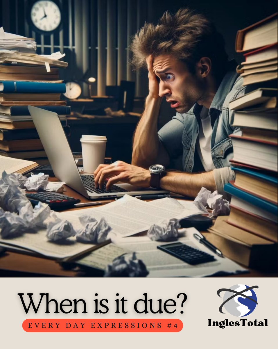 InglesTotal's tweet photo. Aprendemos una nueva frase. Nuevo episodio con audio y clase escrita disponible GRATIS.  Aprendemos la frase "When is it due?", Esta lección es parte de nuestra nueva sección expresiones comunicativas. Gracias por compartir.

https://t.co/iO97XITuSM 📍🟢🎙📝 https://t.co/mdlthZvjyK