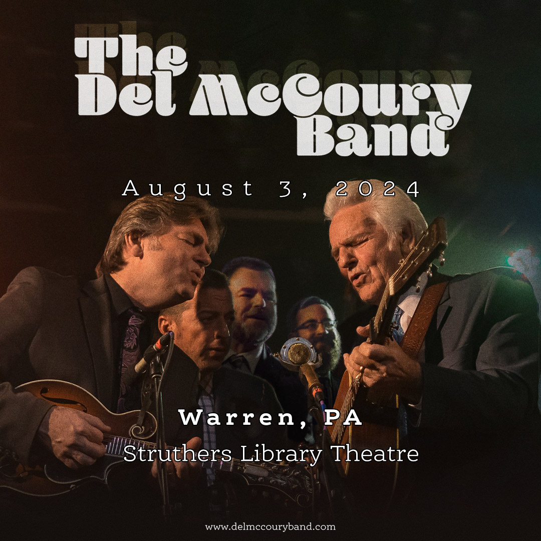 We'll be in Warren, PA at Struthers Library Theatre on August 3! Public On-Sale: Friday, April 26 at 10AM 🎉 #livemusic #warrenpa #pennsylvania #delmccouryband