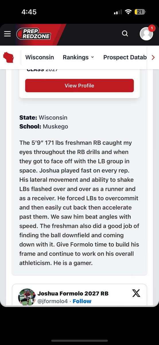 Joshua Formolo 2027 tweet media