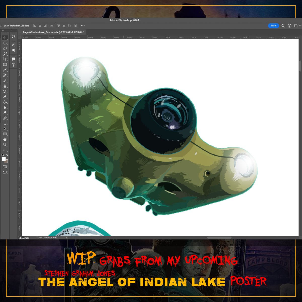 Here are some WIP in-progress screen grabs of pieces of my new #fanart #poster for @SGJ72 's masterpiece #theangelofindianlake from his #indianlaketrilogy 🔥❤️🔥 can’t wait to share the completed full version 🤘🏻 #jadedanielsismyfinalgirl