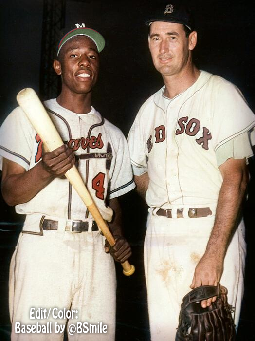 Baseball legends Henry Aaron & Ted Williams! #MLB #History