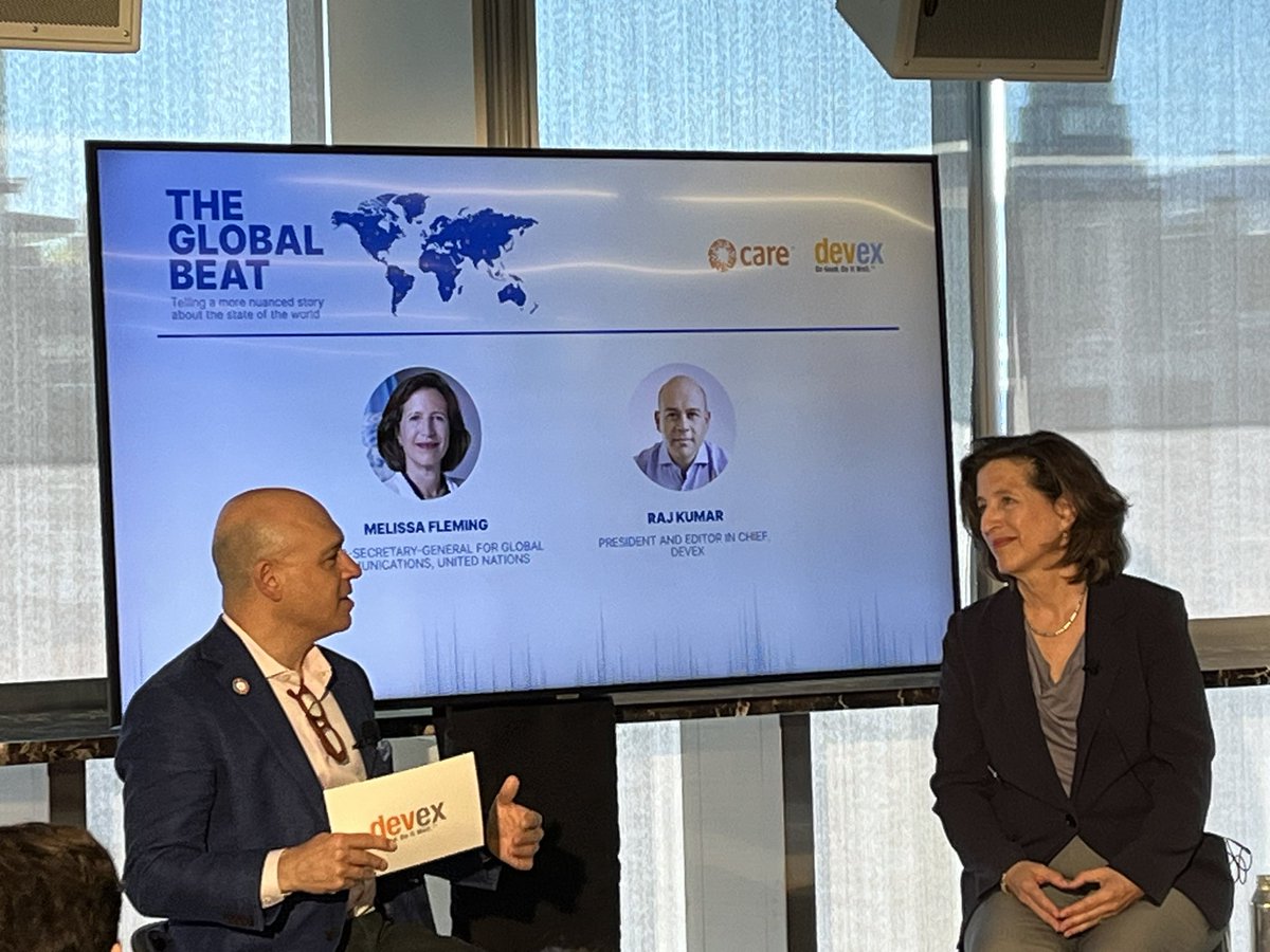 The Global Beat examined how to tell a more nuanced story about the state of the world. @MelissaFleming of the @UN told @raj_devex of @devex that the “polluted ecosystem of information” makes the challenge of conveying complexity much harder