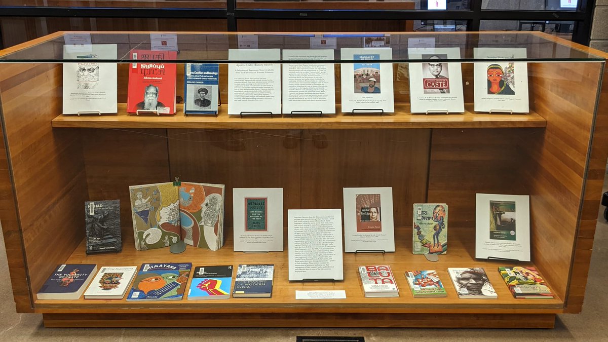 anticasteFACT's tweet photo. FACT is happy to present a book exhibit for Dalit History Month at the University of Toronto Scarborough (@utsc), in collaboration with the Department of Historical and Cultural Studies (@utschcs) and the UTSC Library (@utsclibrary). Stop by and take a look! https://t.co/NYkVC8w1Us