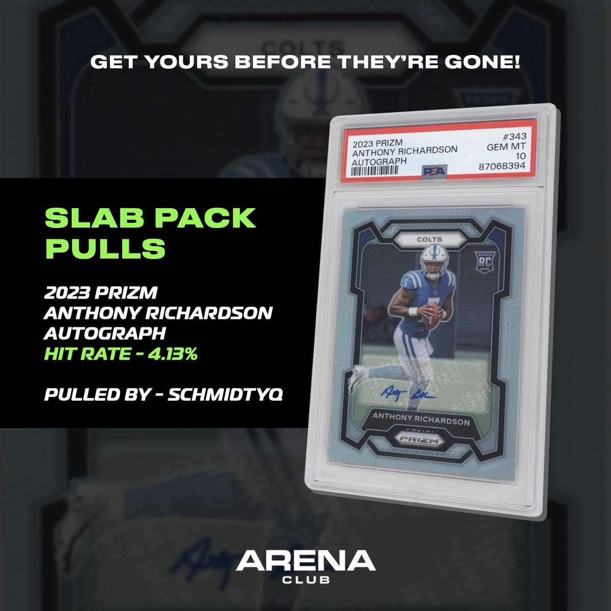 HUGE hits are coming out of the Draft Day Slab Packs! 🏈 🔥 Get yours now before they're all gone! 🚀 #arenaclub #slabpacks