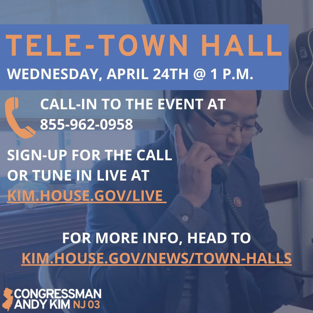 Congressman Kim’s telephone town hall is tomorrow at 1 PM! Be sure you are registered online to receive the Congressman’s call or tune-in live at kim.house.gov/live