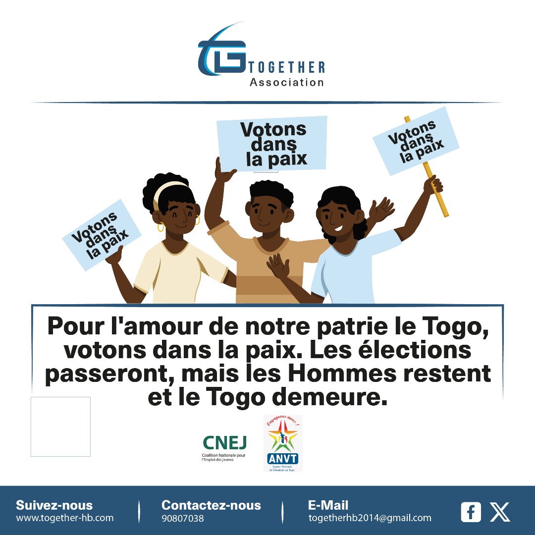 Chers frères/Sœurs ! Le vote doit vraiment se passer dans la PAIX et dans la cohésion sociale. Le #Togo doit compter plus que tout, nous devons préserver notre tissu social pour un développement durable de notre pays.
1/2
#Togo