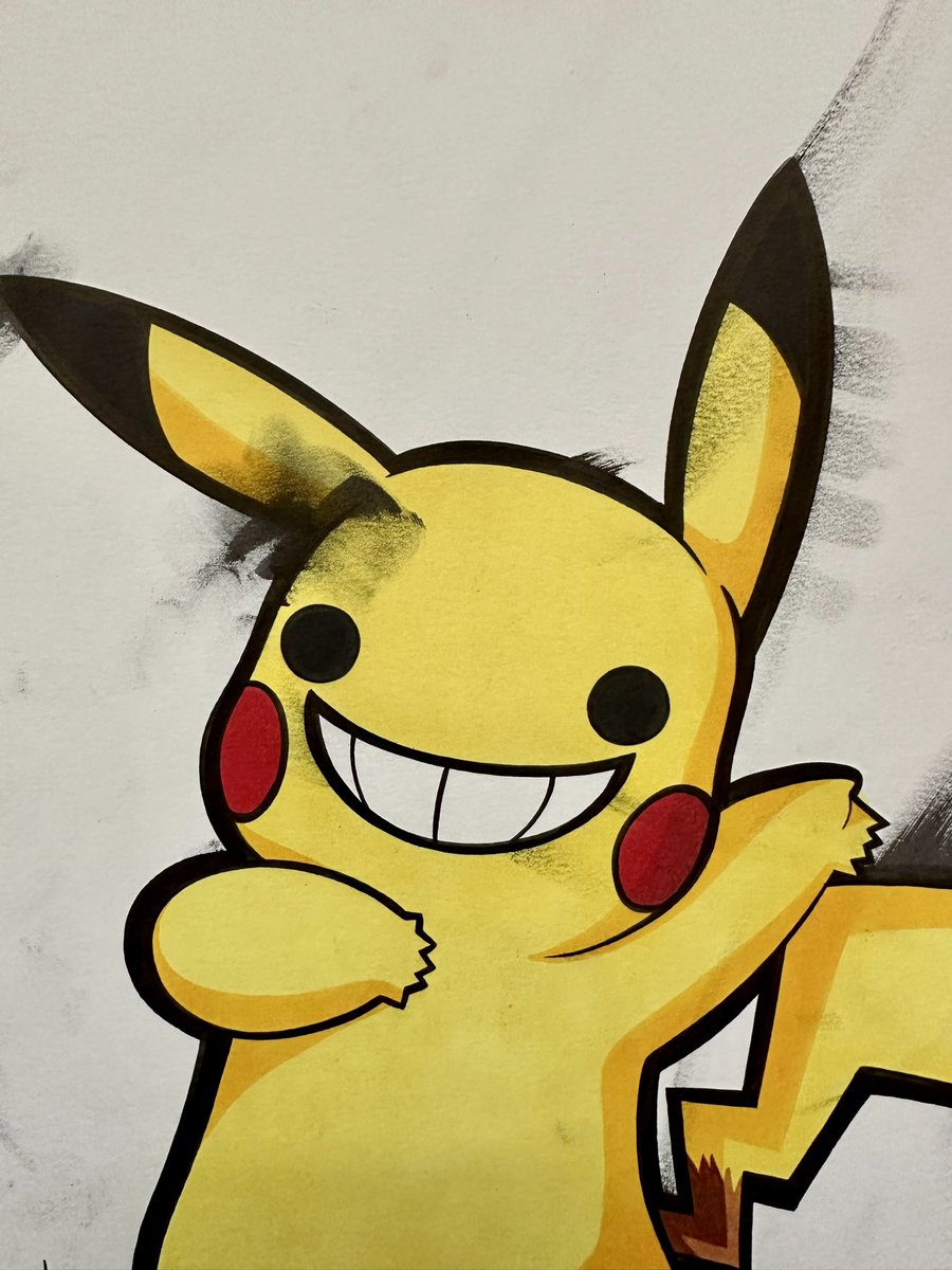 KekunFrog's tweet photo. “PIKA SMUDGE 2”
Marker &amp; ink on Bristol paper
Sized @ 11” x 14”

#kekunfrog #mikemoses #art #artwork #traditionalart #drawing #illustration #nintendo #gamefreak #pokemon #pokémon #pika #pikachu https://t.co/HdZFUBnR4D