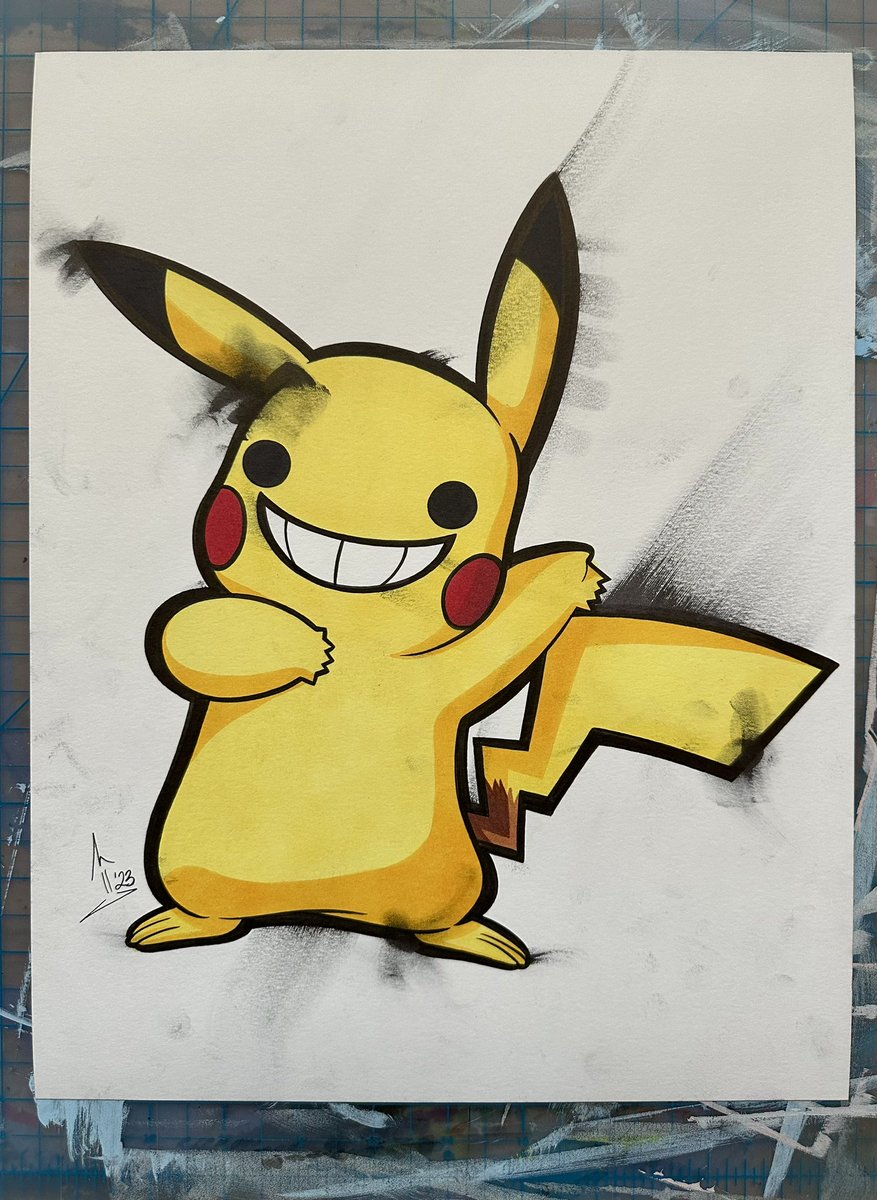 KekunFrog's tweet photo. “PIKA SMUDGE 2”
Marker &amp; ink on Bristol paper
Sized @ 11” x 14”

#kekunfrog #mikemoses #art #artwork #traditionalart #drawing #illustration #nintendo #gamefreak #pokemon #pokémon #pika #pikachu https://t.co/HdZFUBnR4D
