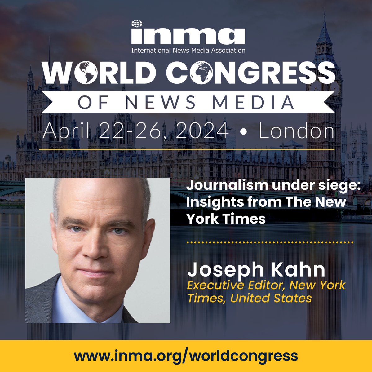 INMA's 94th World Congress of News Media in London kicks off with the biggest names in the business. @NYT