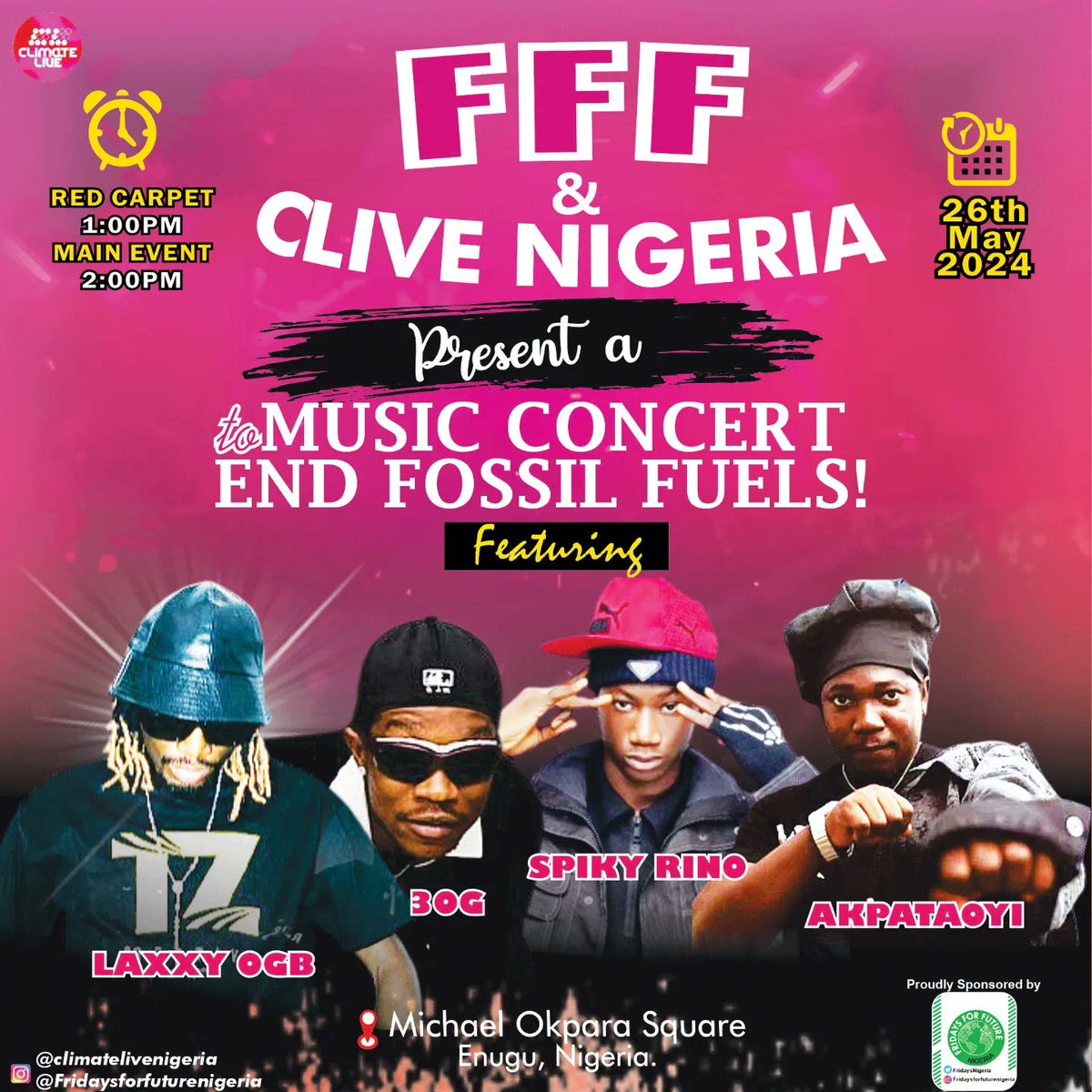 FFF NIGERIA AND @climate_nigeria HOLD A MUSIC 🎶 🎶 CONCERT TO SUPPORT THE GLOBAL CAMPAIGN TO END FOSSIL FUELS! As we may have known, Fossil Fuels are responsible for the overwhelming majority of the world's Carbon emissions and most pollutants in our air..