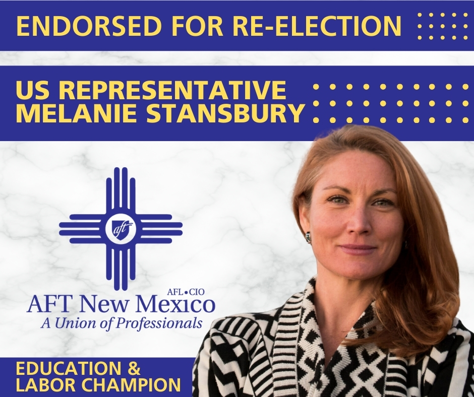 Thank you @AFTNM. Educators are on the front lines of shaping our future, nurturing young minds & fostering the next generation. In Congress, I'm committed to ensuring our schools are well-funded, our classrooms are safe, & our teachers are respected & supported in their work.