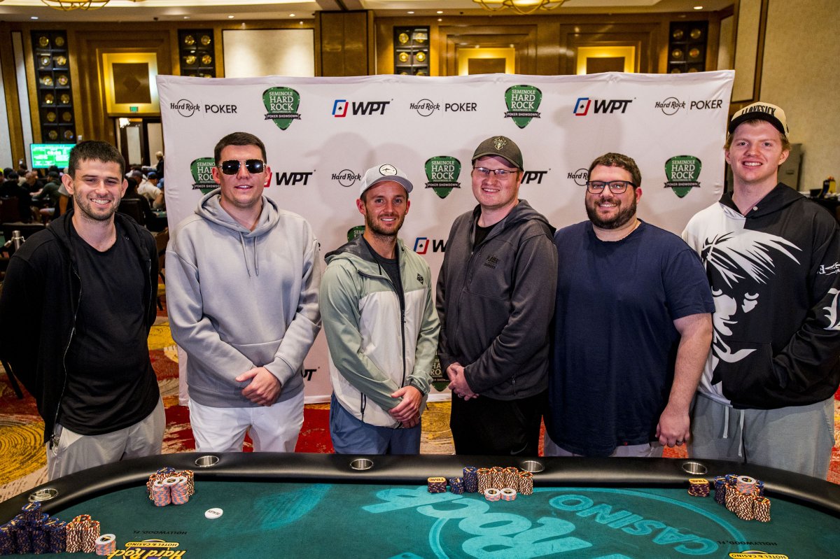 We've reached the Final Table in our $3,500 Seminole Hard Rock Poker Showdown Championship @HardRockHolly @SHRPO! 🎸🏆 Dylan Smith bagged the chip lead, with all remaining guaranteed a minimum payout of $176,000! The Final Table will be played out next month in Las Vegas and