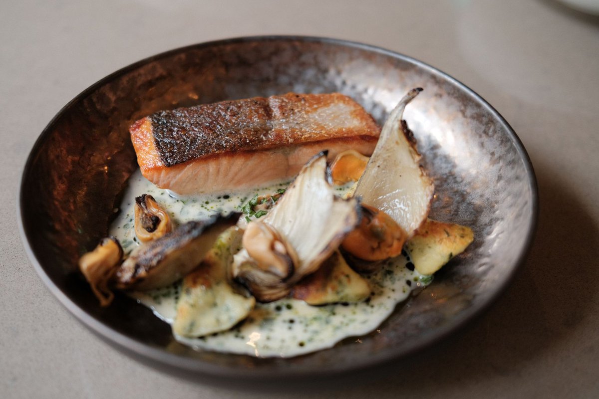 One of our larger plates for sharing or as a main for one person; sea trout with mussels, fennel & gnocchi. 

The new relaxed dining style means you have options to share or keep entirely to yourself. Whatever you want! #AngelsWithBagpipes

#AwB #edinburgh #royalmile