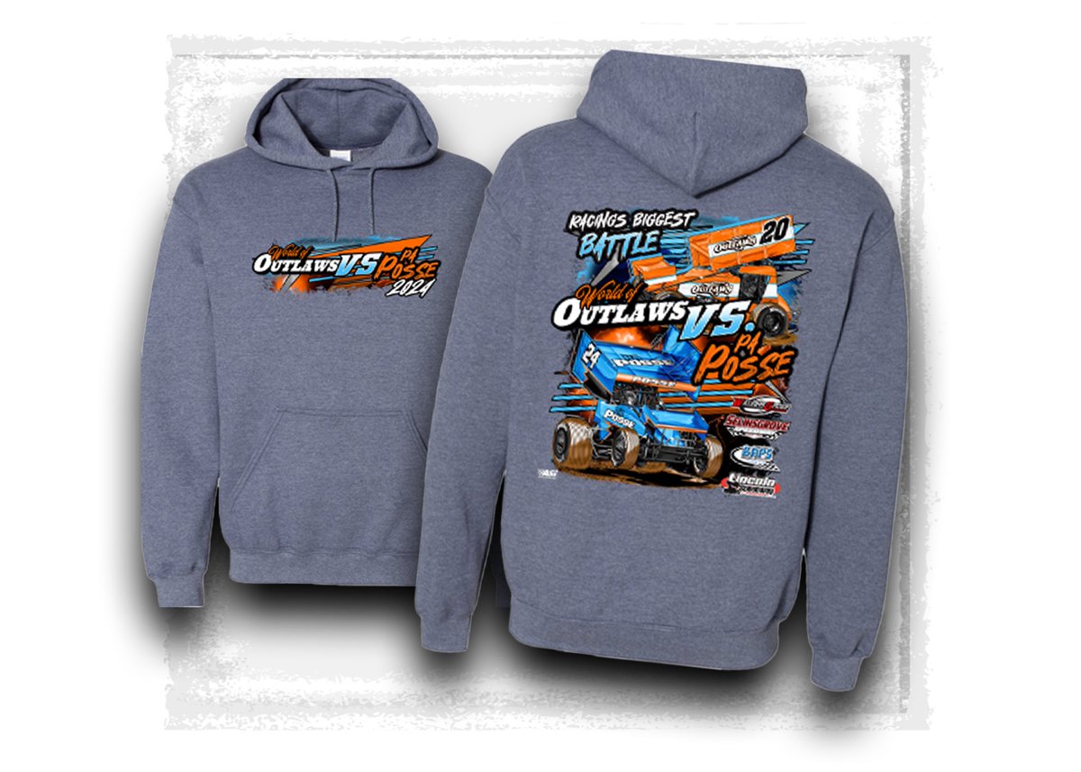 2024 World of Outlaws 🆚 PA Posse shirts are here! Grab some gear and get ready for the first 3 battles of Sprint Car Racing’s fiercest rivalry next month. 🗓️ 5/8: @LincolnSpeedway 🗓️ 5/10-5/11: @WilliamsGrove 𝗦𝗛𝗢𝗣 👉 store.worldofoutlaws.com