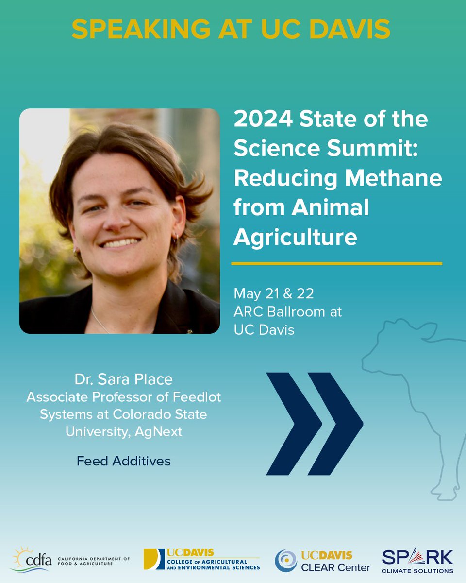 Happy to have @drsplace of @CSUAgNext join us at the 2024 Feed Strategies Summit! Her expertise in feedlot systems will drive meaningful discussions on potential of feed additives in mitigating emissions & improving sustainability. 💡🐂 Register & info: caes.ucdavis.edu/news/events/Fe…