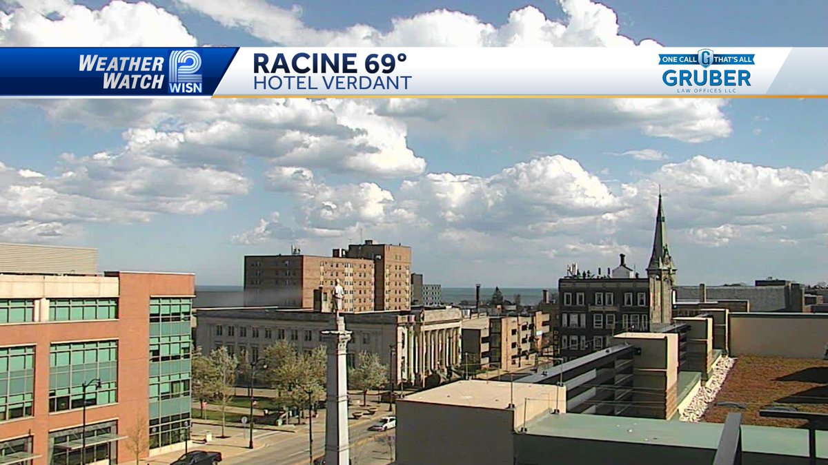 I'm so excited to unveil our newest camera on the Weather Watch 12 Camera Network in Racine. The camera is on the roof of the new Hotel Verdant. They have a very cool outdoor rooftop bar!