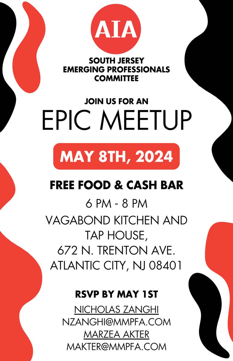 AIA New Jersey #AIANJ (@aianj) on Twitter photo Registration is OPEN! What are you waiting for? RSVP to NZANGHI@MMPFA.COM for an EPIC night! <a href="/AIANJEPiC/">AIA-NJ EPiC</a> <a href="/AIANational/">AIA</a> Registration is OPEN! What are you waiting for? RSVP to NZANGHI@MMPFA.COM for an EPIC night! <a href="/AIANJEPiC/">AIA-NJ EPiC</a> <a href="/AIANational/">AIA</a>