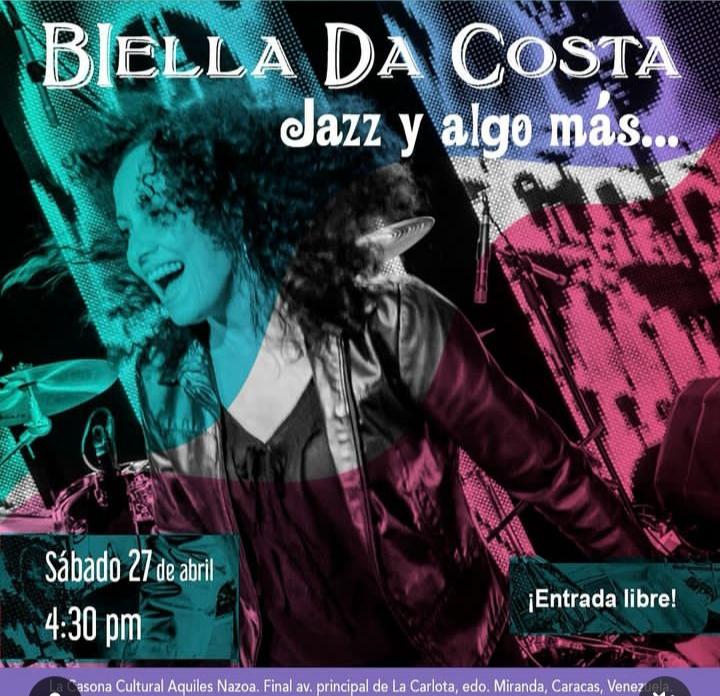¿Te gusta el Jazz? Ven el sábado #27Abril a la Casona Cultural Aquiles Nazoa y disfruta con Biella Da Costa de este género musical.
¡No te lo pierdas! 🎤

👀👉🎭curiosoteatro.com

🥁 ¡Donde la Cultura es la Protagonista.

 #Venezuela #Noticias #27Abril