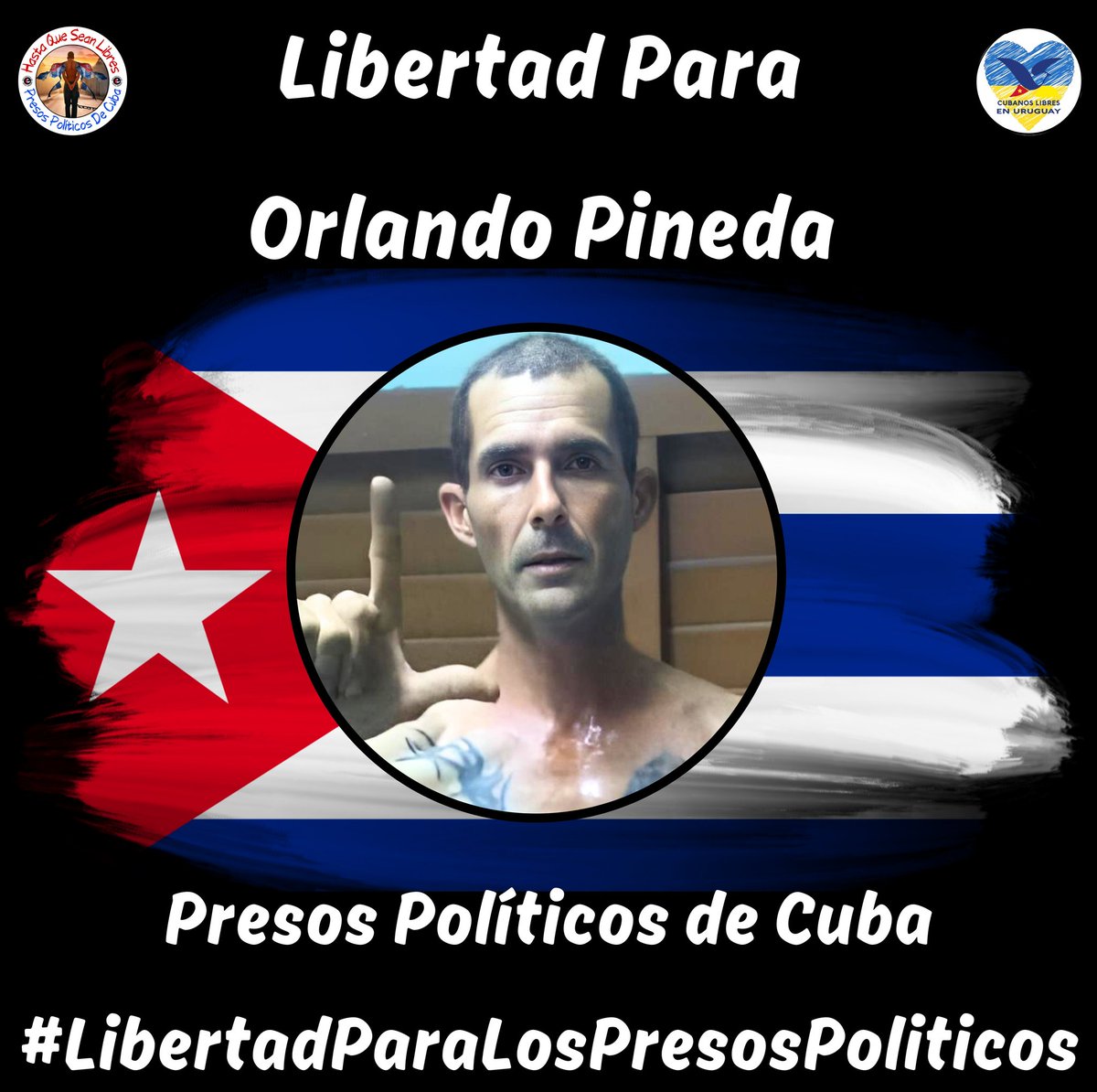 Vamos a visibilizar a este valiente hermano. Su nombre es Orlando Pineda Martínez, 39 años, de Villa Clara. Preso Político y manifestante del #11J.  Condenado a 5 años de privación de libertad por los falsos delitos de atentado, desacato, y desórdenes públicos. Actualmente se…