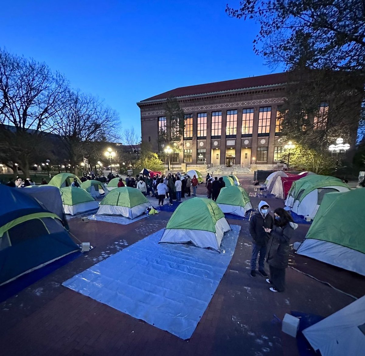 They tell us the protest was “organic,” and not sponsored. How did they get all the matching tents and mats so quickly? 🤔